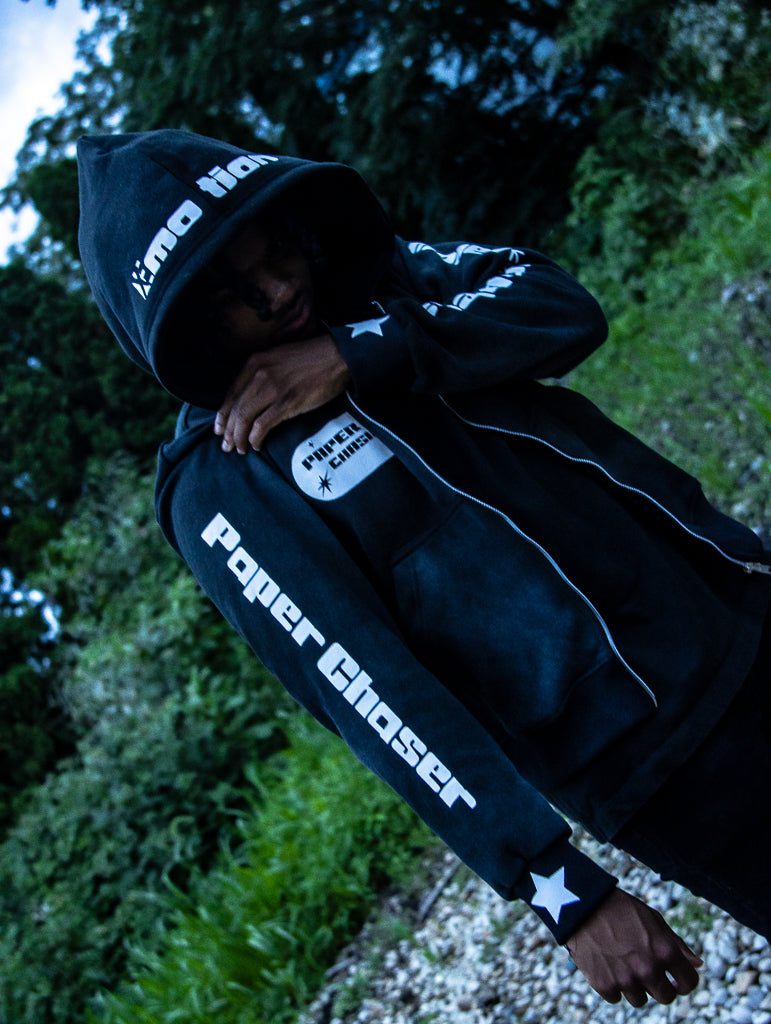 "PaperChasin" Hoodie Black