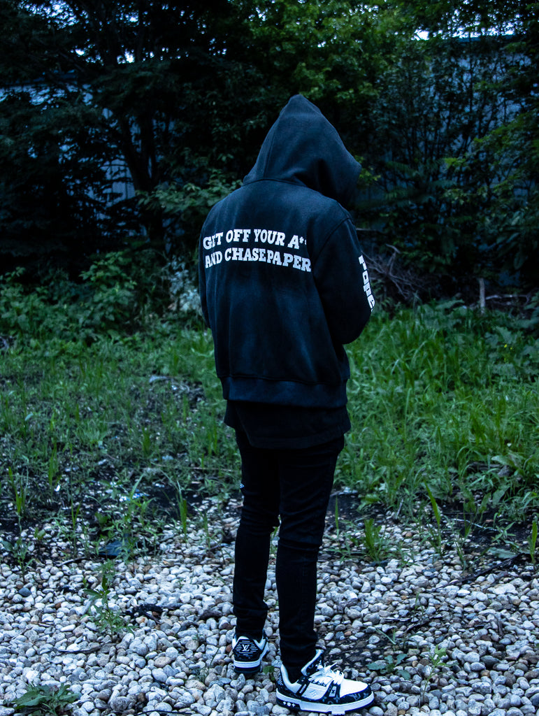 "PaperChasin" Hoodie Black